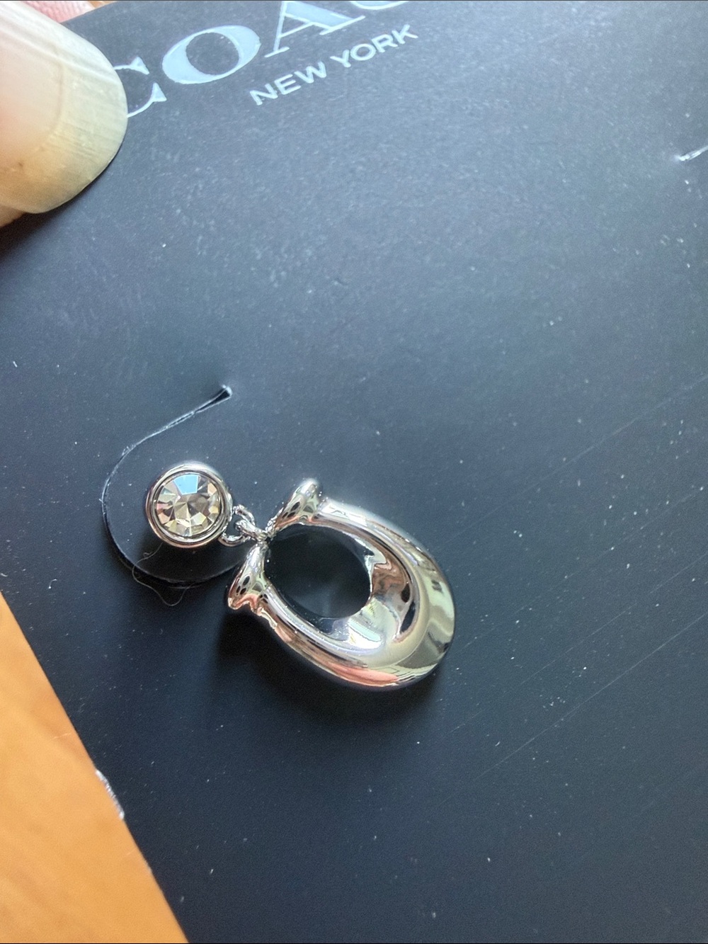 NWT COACH Sterling Silver Horseshoe Earrings - Picture 5 of 5